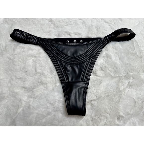 Honey Birdette CONNIE🖤 Faux Leather Studded 3 Piece Set M, M, S Thong - Picture 11 of 12